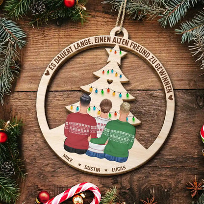 Personalsierter Holzanhänger mit 2-6 Personen Christbaumschmuck Geschenk für Freunde