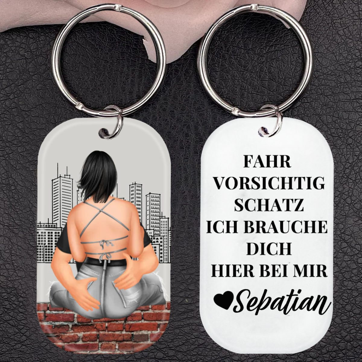 Acryl Fahr Vorsichtig Schlüsselanhänger mit Name-Valentinstagsgeschenke