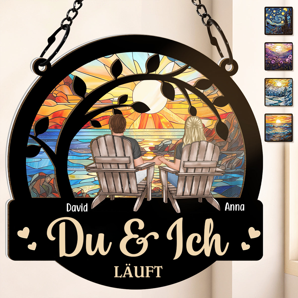 Du und Ich Läuft-Personalisierte Acryl Fenster Sonnenfänger Ornament