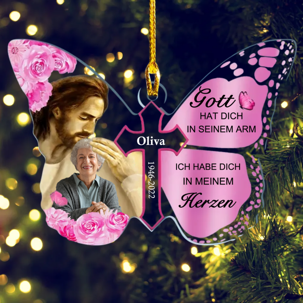 Schmetterling Foto Weihnachtsschmuck Acrylschmuck Gedenkgeschenk Trauer