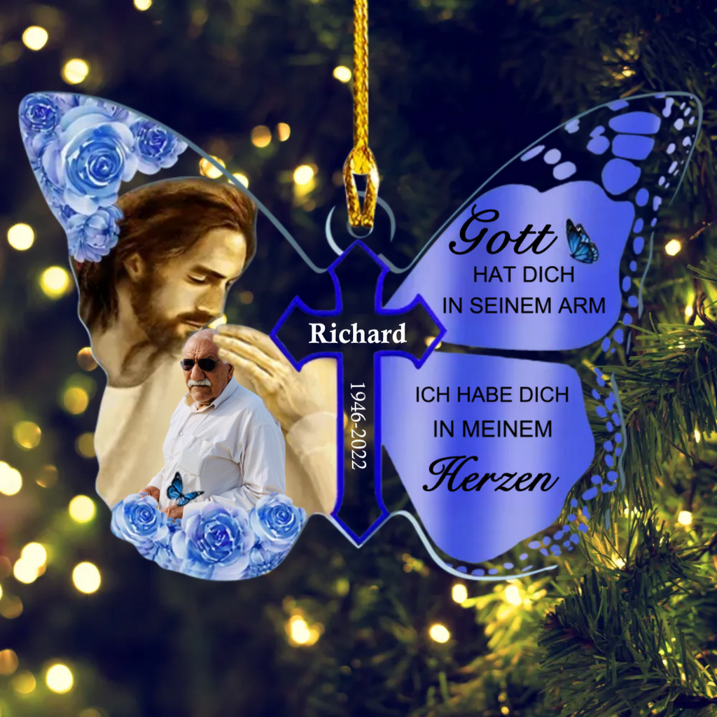 Schmetterling Foto Weihnachtsschmuck Acrylschmuck Gedenkgeschenk Trauer