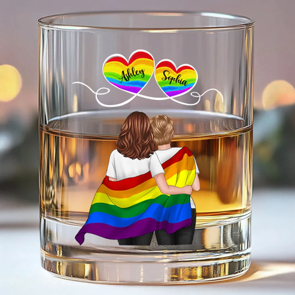 Regenbogen Paare -Whisky-Glas mit 2 Personen personalisiert LGBT Paare