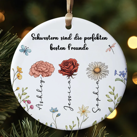 Personalisierte Keramik Ornament Geschenk für Schwestern und Beste Freundinen