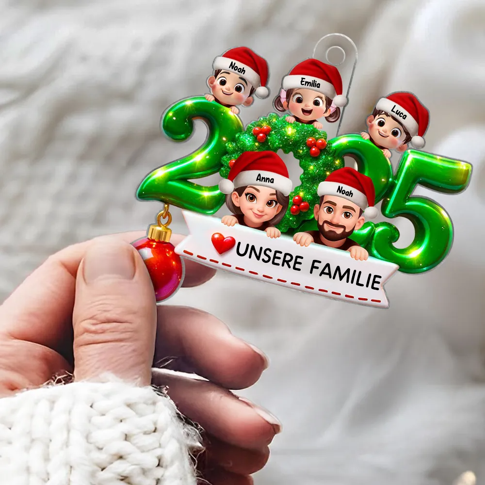 2025 Familie - Acrylornament mit Elten und Kinder Christbaumschmuck