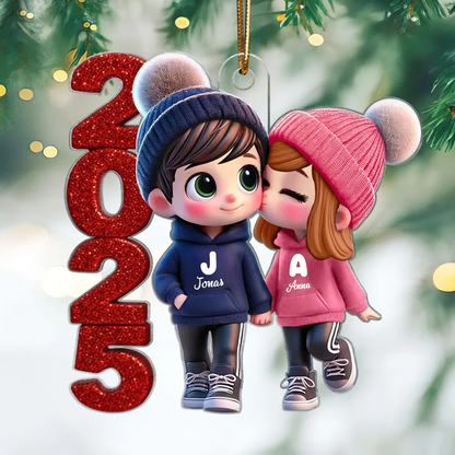 2025 Süßes Paar-Personalisierter Acrylanhänger mit 2 Personen Geschenk für Paar, LGBT Paar