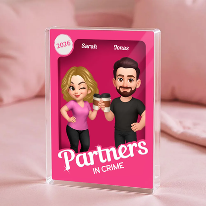 Komplizen fürs Leben - Personalisierter Acrylblock mit 2-6 Personen Geschenk für Paar und Freunde