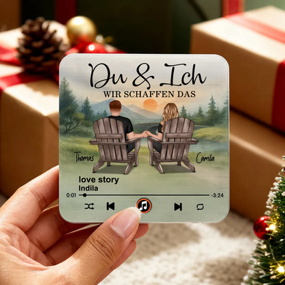 Sonnenaufgang Musik-Magneten mit Paar und Spruch