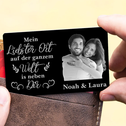Mein Liebster Ort - Personalisierte Brieftasche-Karte mit Foto Geschenk für Paar