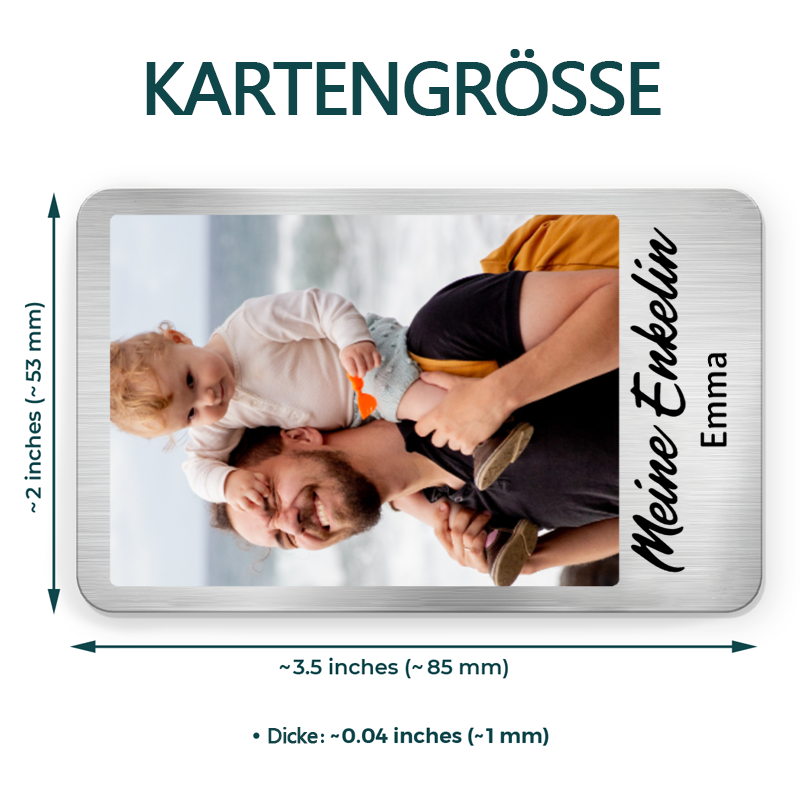Personalisierte Brieftasche-Karte mit Foto und Text Geschenk für Familie und Paar