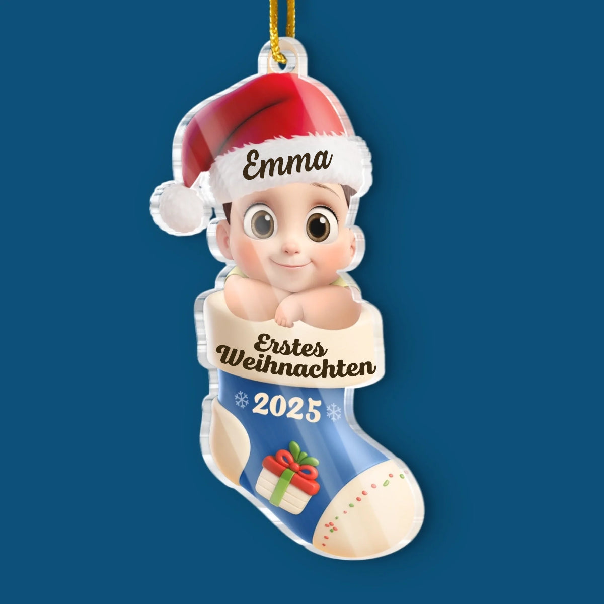 Erstes Weihnachten 2025 - Acrylanhänger Weihnachtsanhänger mit Baby