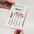 Personalisierter Acrylblock mit Geburtsblumen, Namen und Text Geschenk für Oma und Mama