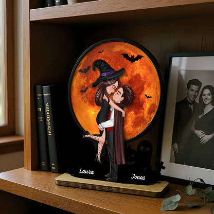 Halloween-Paar Personalisierte Holztafel mit Namen