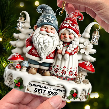 Personalisiertes Acryl-Weihnachtsornament– Wichtel-Paar