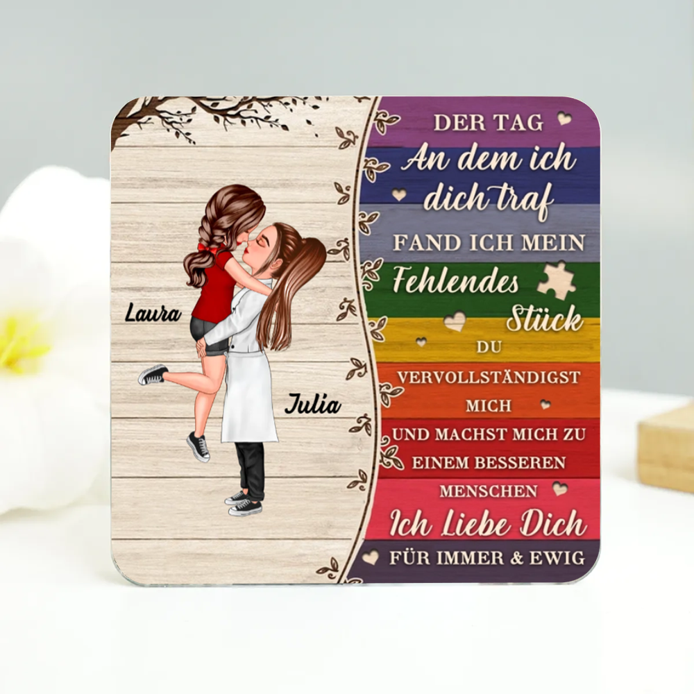 Regenbogen-Personalisierte Acryl-Magneten für Paare