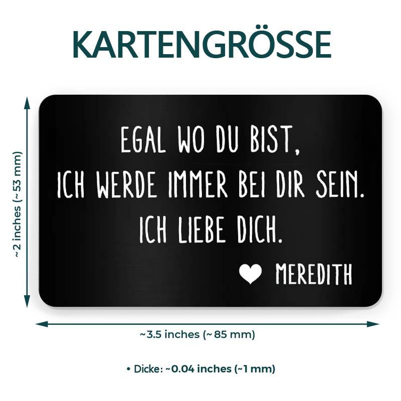 Foto Wallet Card Personalisierte Brieftasche-Karte für Paar