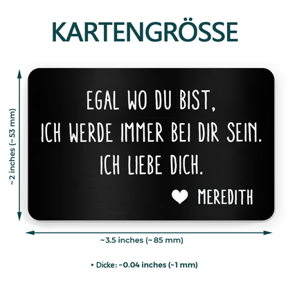 Foto Wallet Card Personalisierte Brieftasche-Karte für Paar