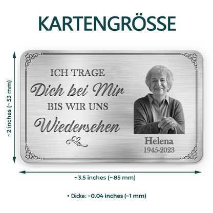 Personalisierte Brieftasche-Karte mit Foto zur Trauer