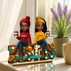 Besties für immer-Personalisierte Holztafel mit 2-6 Frauen Geschenk für Freundinnen