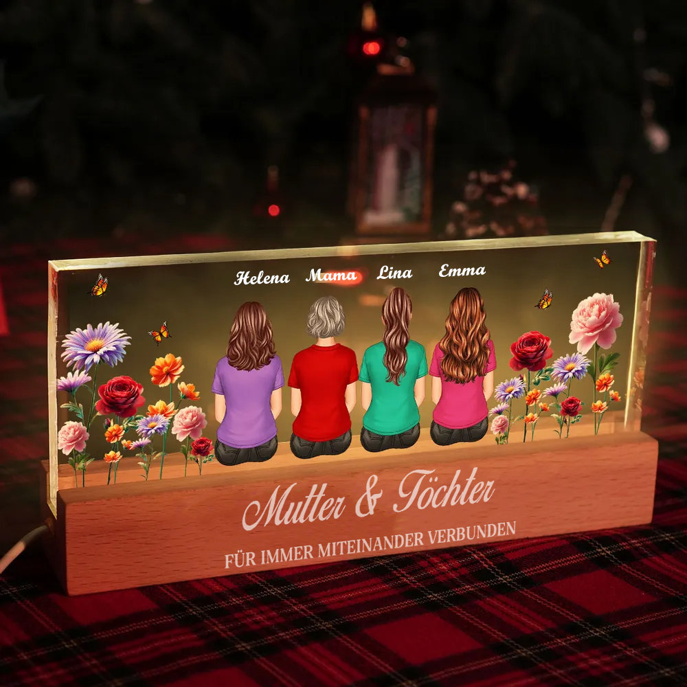 Personalisiertes LED-Nachtlicht mit Geburtsblumen Geschenke für Familie
