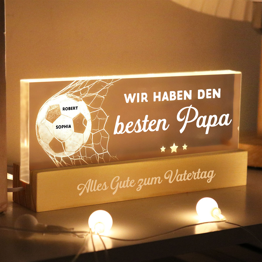 Volltreffer- Personalisiertes Nachtlicht mit Fußball Geschenk für Vater