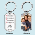 MAMA Foto-Edelstahl-Schlüsselanhänger mit Expoxidharz Geschenk für Mutter