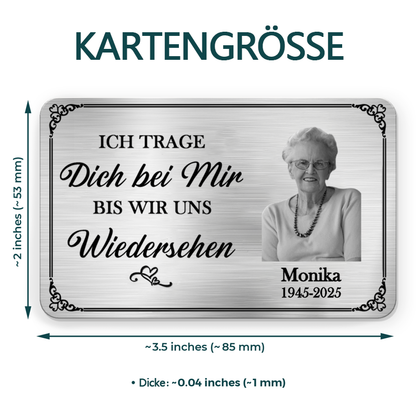 Personalisierte Brieftasche-Karte mit Foto zur Trauer