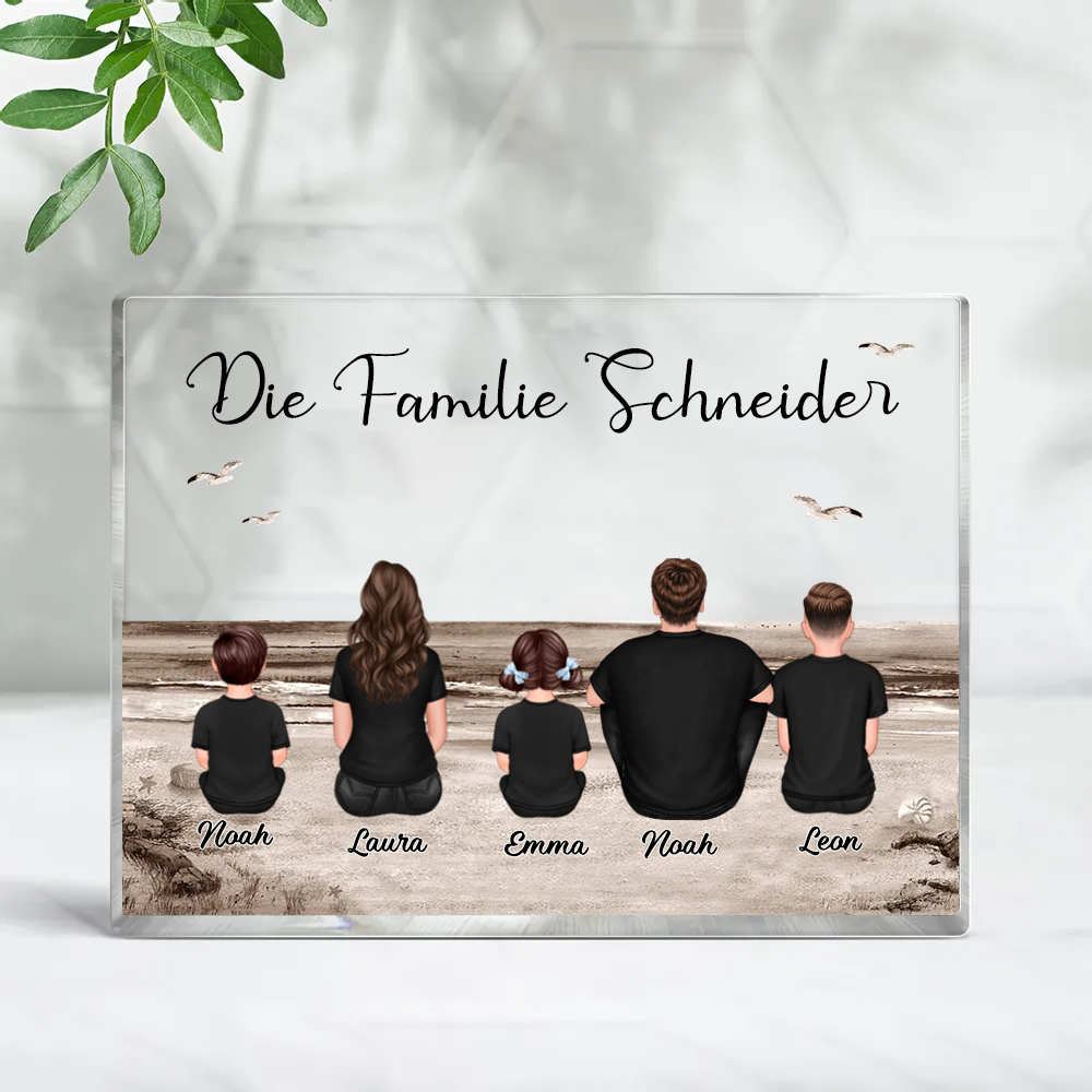 Acryblock mit 2-10 Personen, Text und Namen personalisiert Geschenk für Familie