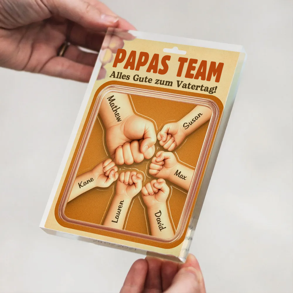 Fausstoß Personalisierte Acryltafel mit Namen für Papa und Opa