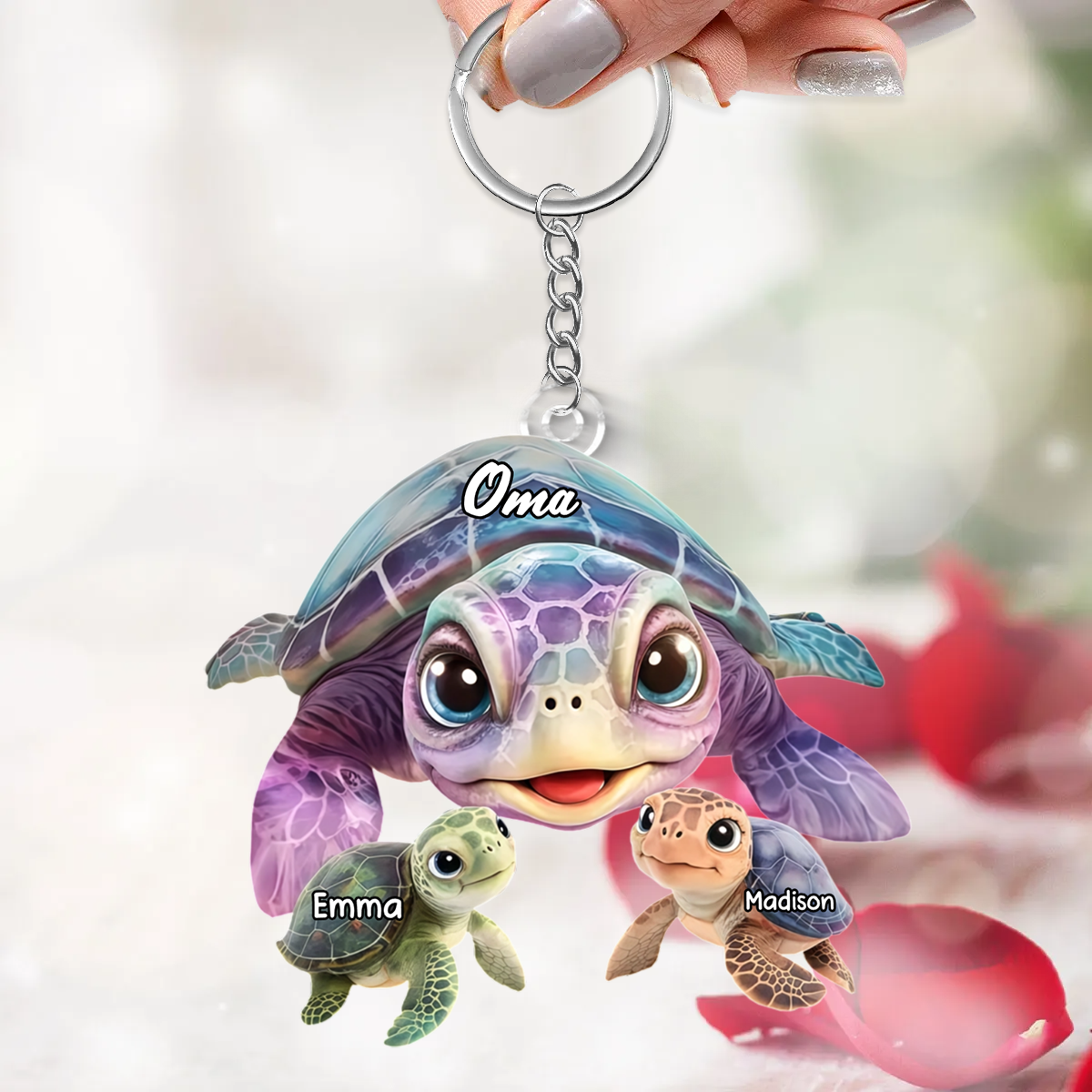 Acryl-Schlüsselanhänger mit Meeresschildkröten Geschenk für Oma