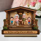 Personalisierter Holzaufsteller - Oma, Opa und Enkelkinder
