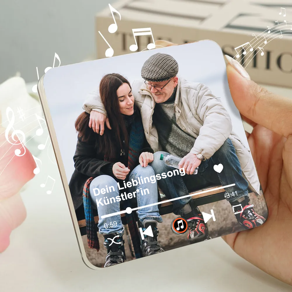 Musik-Acryl-Magneten mit Foto und Lied Geschenk für Familie