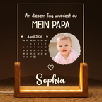 Personalisiertes LED-Nachtlicht mit Kalenderdatum und Photo - An diesem Tag wurdest du...