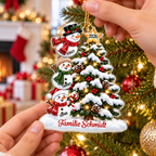 Personalisierter Acryl-Weihnachtsanhänger – Schneemann-Motiv