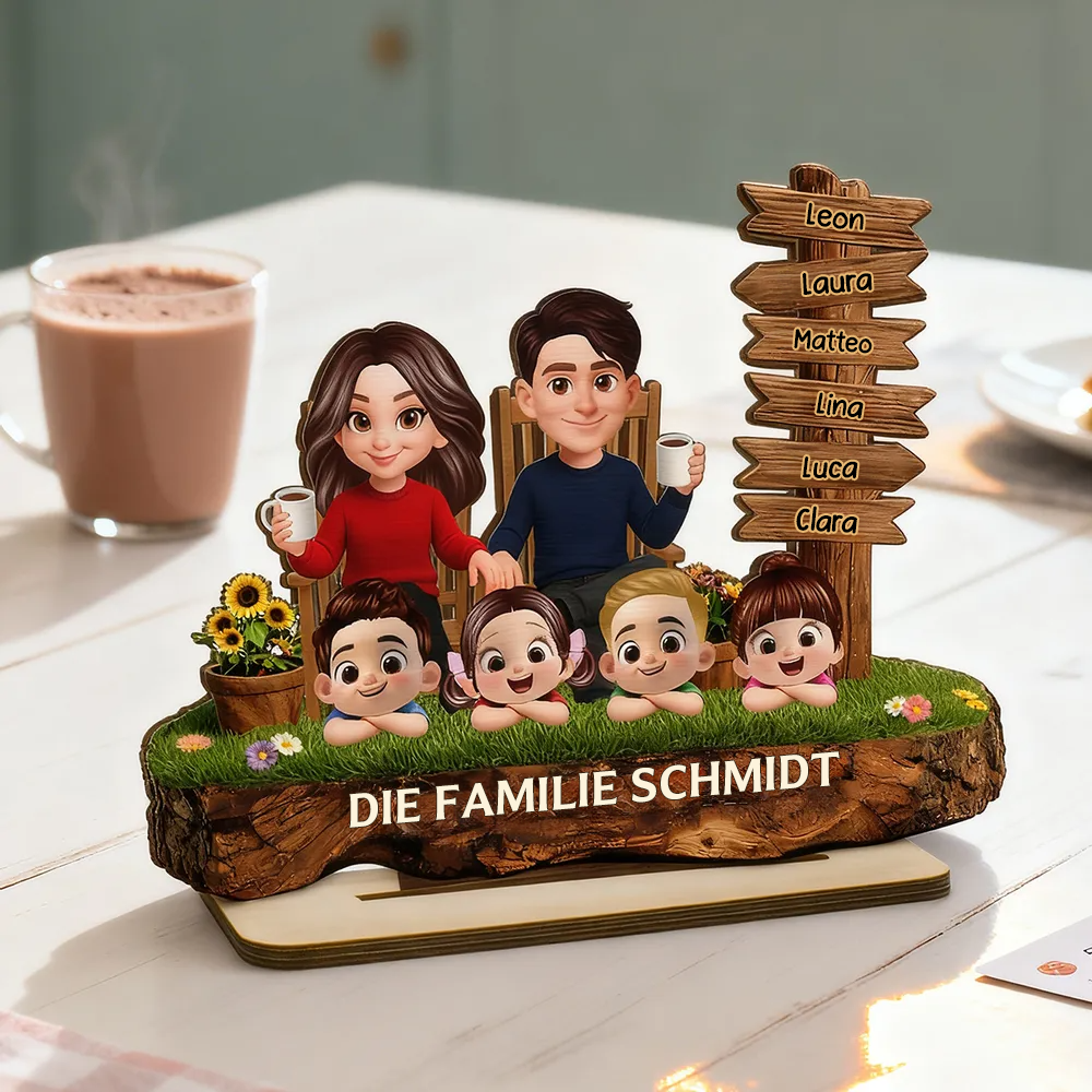 Eltern und Kinder-Personalisierte Holztafel Geschenk für Papa, Mama, Oma und Opa