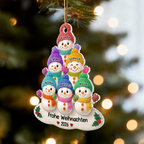 Personalisierter Acryl-Weihnachtsanhänger mit Namen – Schneemann-Motiv