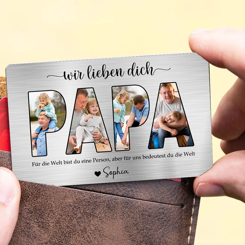 PAPA Wallet Card-Personalisierte Brieftasche-Karte mit Fotos