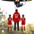 Papas Fußballteam- Personalisierter Acrylanhänger mit Mann und Kinder