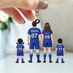 Personalisierter Acrylschlüsselanhänger mit Fußballfamilie