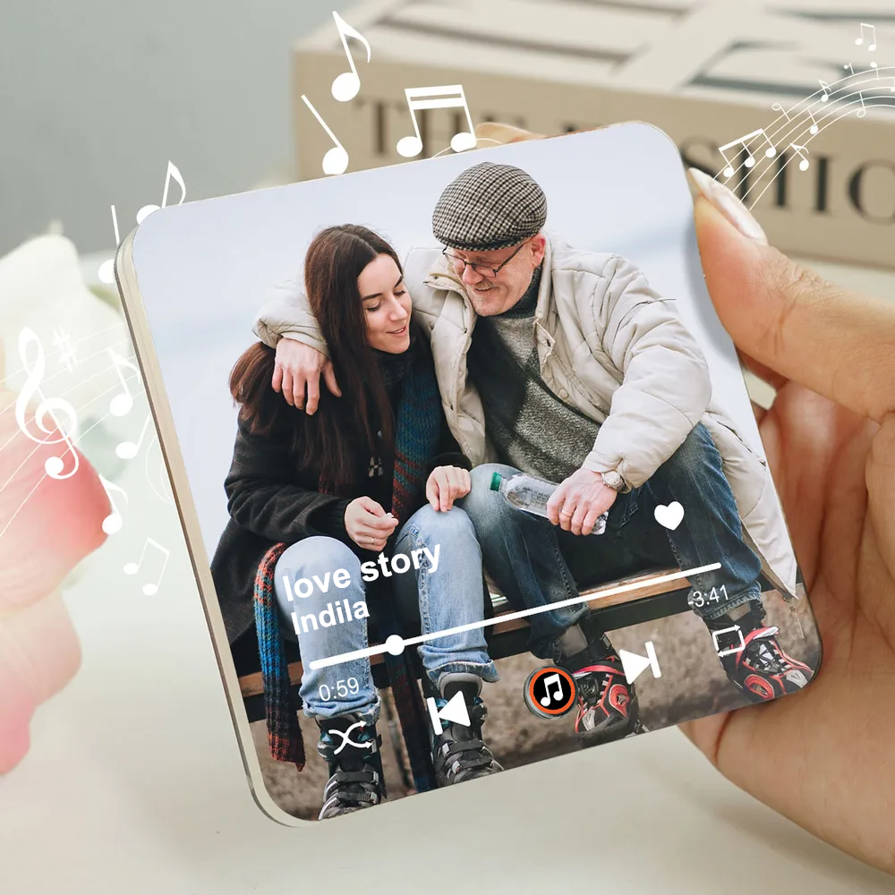 Musik-Acryl-Magneten mit Foto und Lied Geschenk für Familie