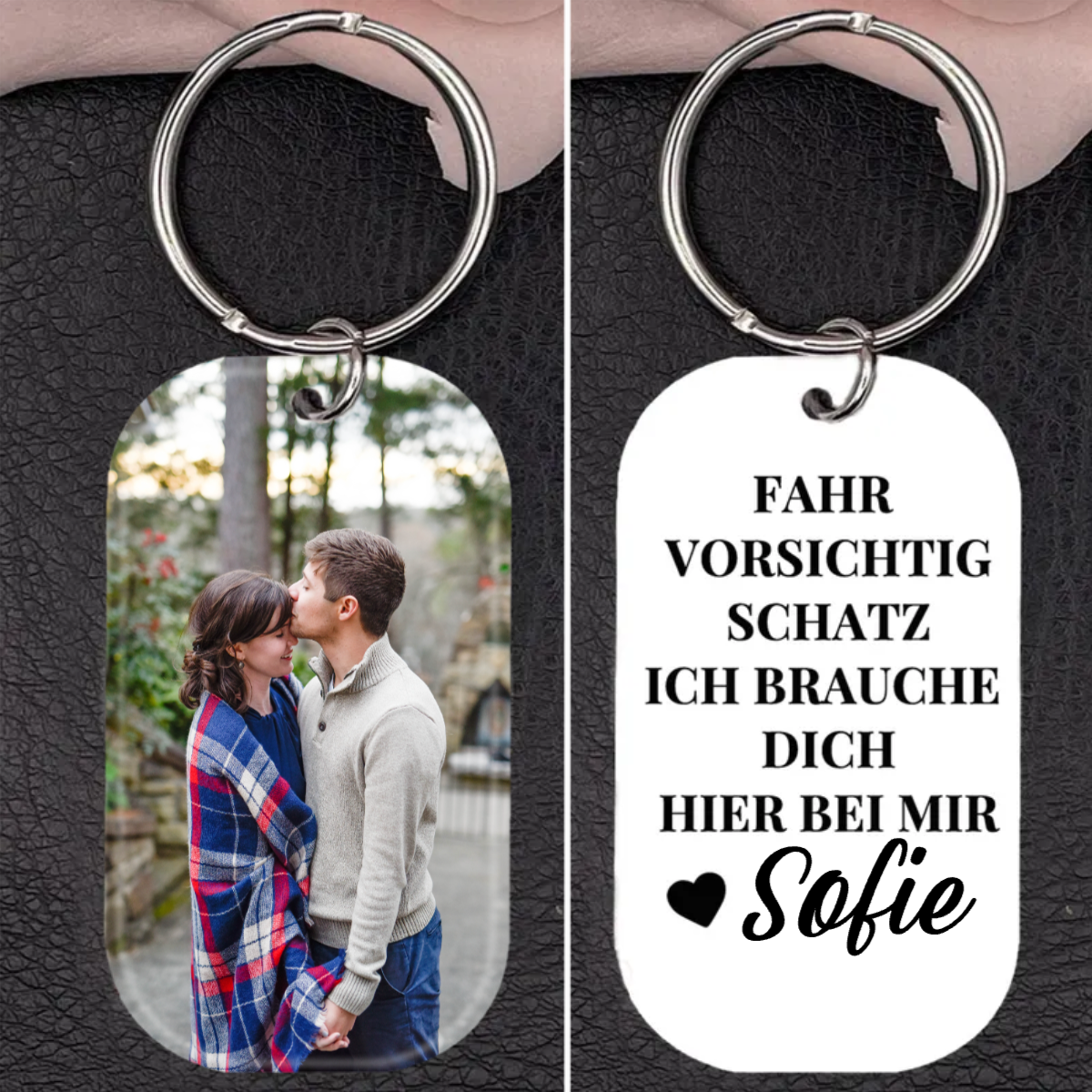 Acryl Fahr Vorsichtig Foto Schlüsselanhänger mit Name-Valentinstagsgeschenke