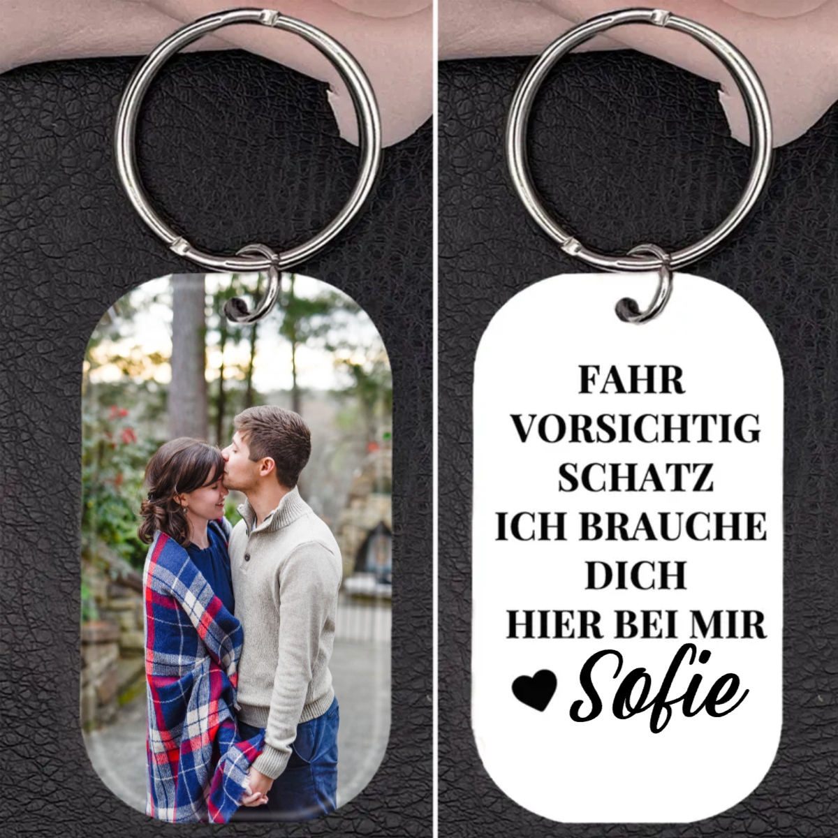 Acryl Fahr Vorsichtig Foto Schlüsselanhänger mit Name-Valentinstagsges –  wasschenk