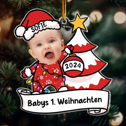 Weihnachtsanhänger mit Foto für Baby