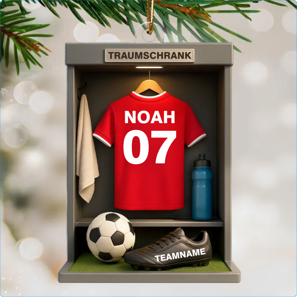 Fußball/Basketball und Trikot- Personalisierter Acrylanhänger mit Namen und Farbe