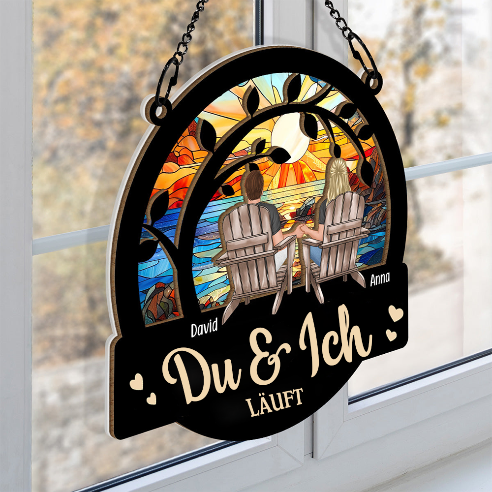 Du und Ich Läuft-Personalisierte Acryl Fenster Sonnenfänger Ornament