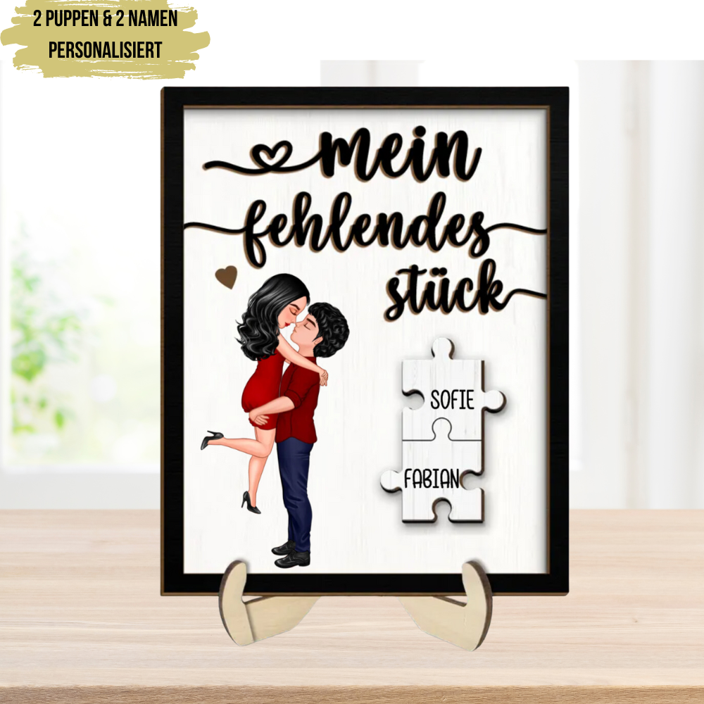 Holzplakette Mein Fehlends Stück für Liebespaar