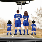 Personalisierter Acrylanhänger mit Fußballfamilie