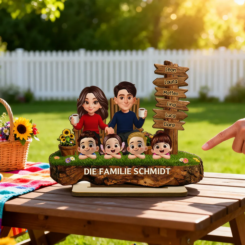 Eltern und Kinder-Personalisierte Holztafel Geschenk für Papa, Mama, Oma und Opa