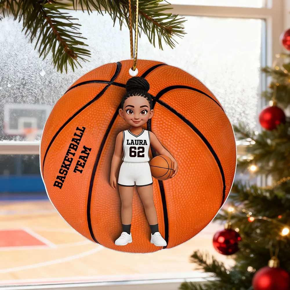 Personalisierter Acrylanhänger mit Basketballkind Geschenk für Junge und Mädchen