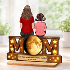 "Der Tag als du meine Mama wurdest" MOM-Personalisierter Holzaufsteller mit Mondphase Geschenk für Mama