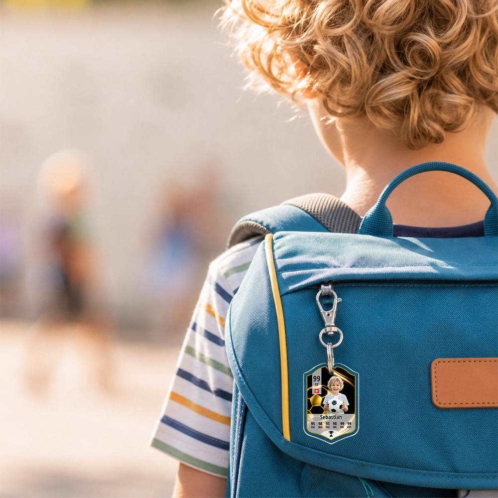 Personalisierter Acryl-Schlüsselanhänger für Kinder: National-Team Fußball ID Card